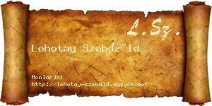 Lehotay Szebáld névjegykártya